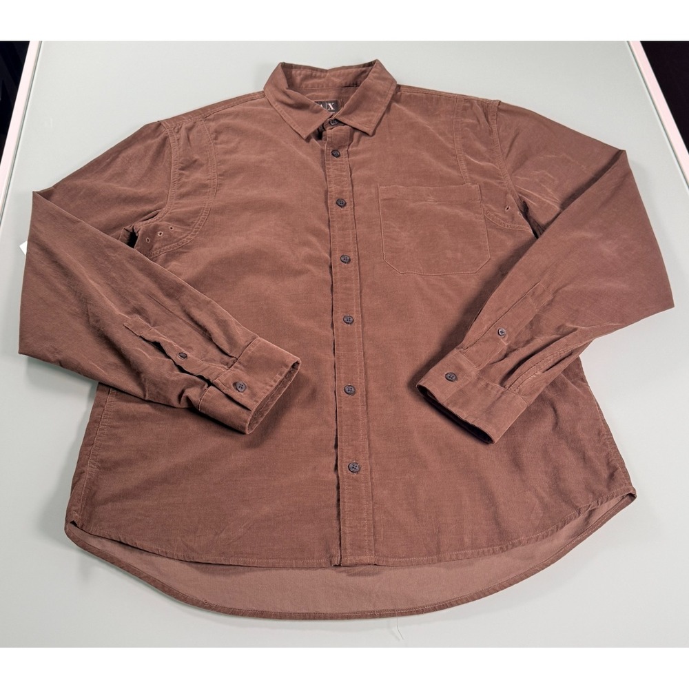 Armani Exchange Men's Corduroy Button-Down Shirt in Brown